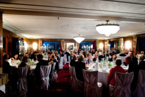 Dining room view of the Gala Wedding dinner at the Marie Antionette Restaurant Parkhotel Adler Germany